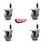 Service Caster 4'' Semi Steel Swivel 1'' Expanding Stem Caster Set Total Lock Brake, 4PK SCC-EXTTL20S414-SSS-1-4 - alternate 2